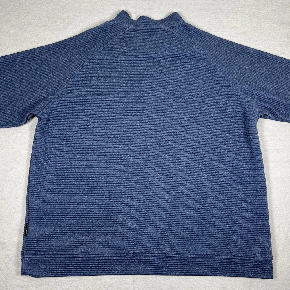Swannies Sweater Mens 2XL Blue Quarter Zip Pullover Textured Golf 100% Polyester